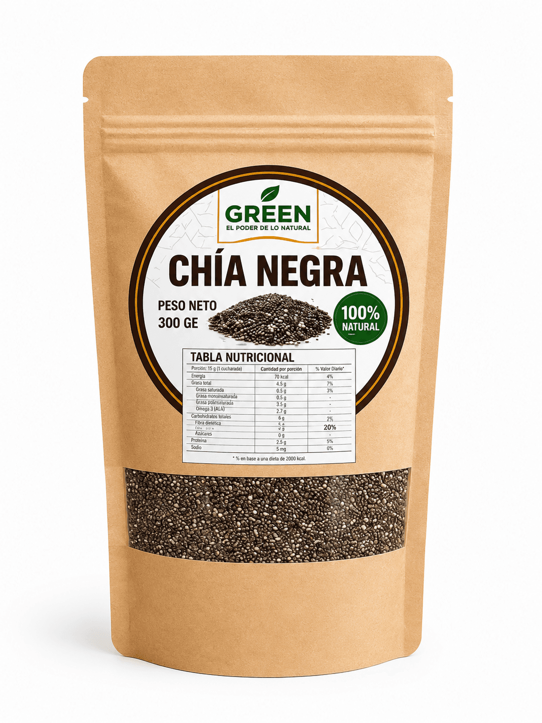 CHÍA SELECCIONADA EN GRANO DE 300 G