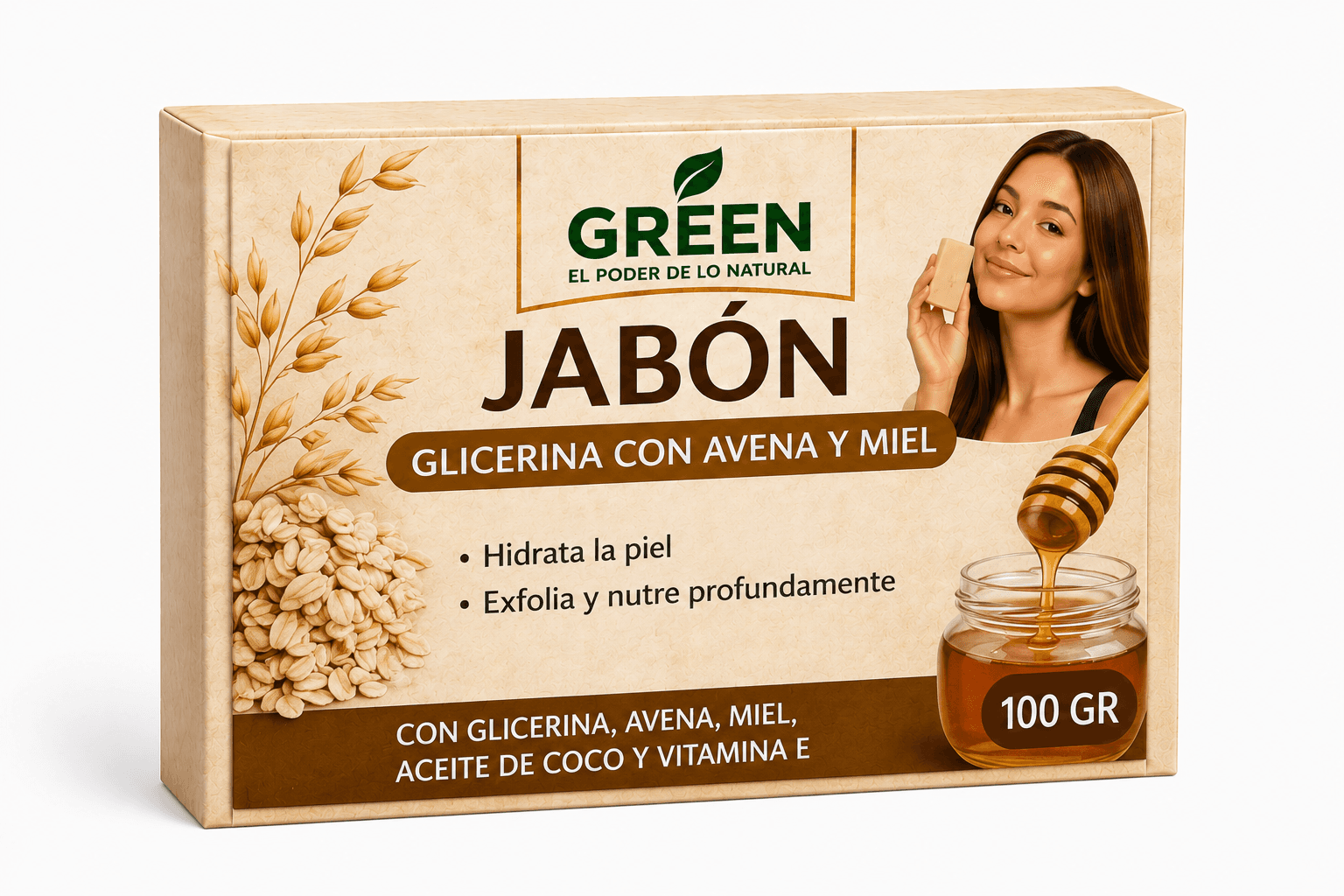 JABÓN DE AVENA Y MIEL DE 100 G