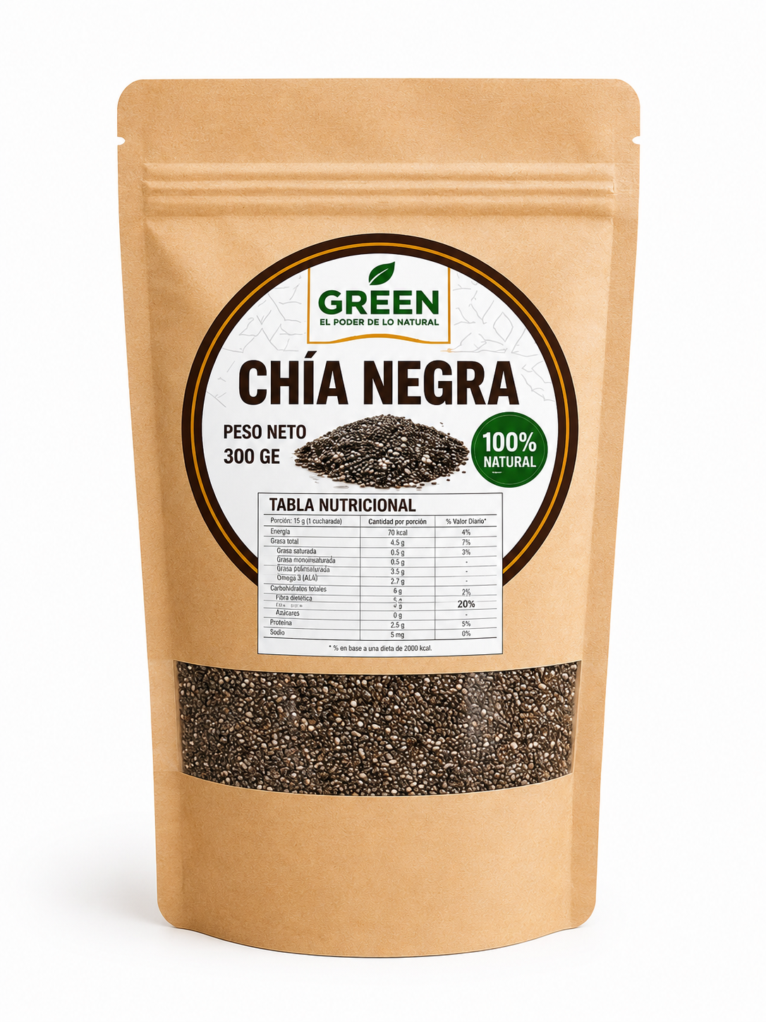 CHÍA SELECCIONADA EN GRANO DE 300 G